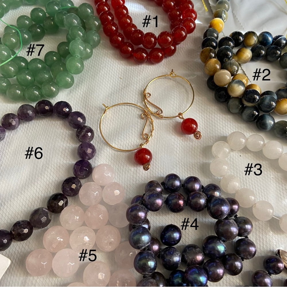 Gemstone Hoop Earrings, Pick Your Gemstones & Metal 👑 One Set